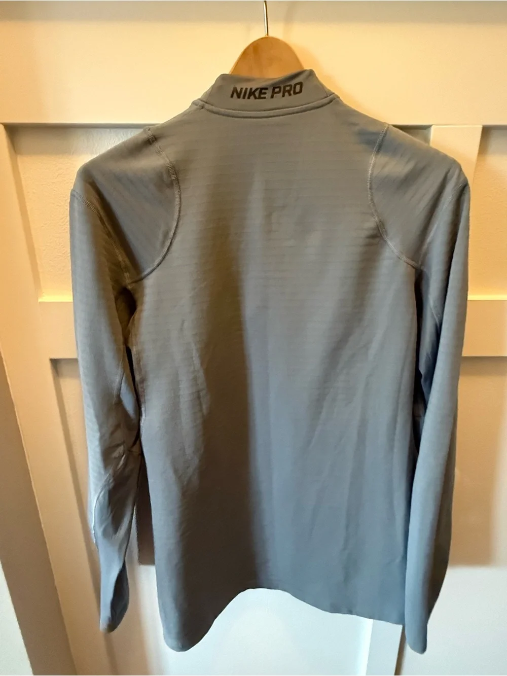 Nike Gray Half-Zip Training Top with White Swoosh